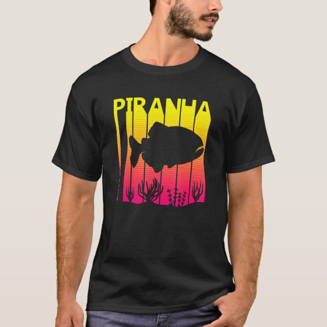 Camiseta Peixe Piranha Retro (Frente)