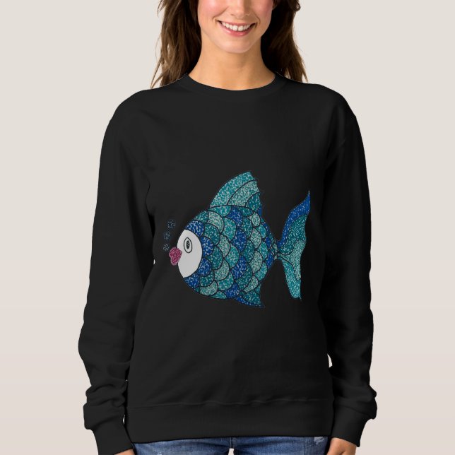 Camiseta Peixe-Pointilismo Azul (Frente)