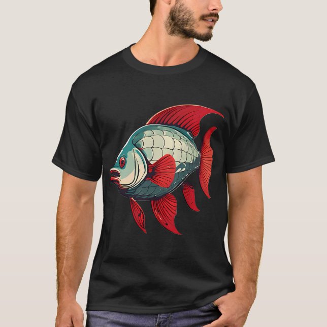 Camiseta Peixe Prata e Vermelho (Frente)