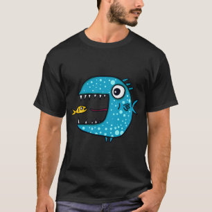 Camiseta peixe predador azul