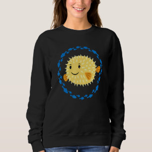 Camiseta Peixe-Pufe Ridículo Pequeno Em Círculo De Peixe