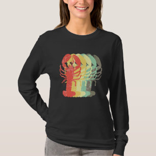 Camiseta Peixe-Rastango Retro Comendo Frutos Do Mar Cajun