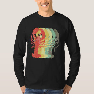 Camiseta Peixe-Rastango Retro Comendo Frutos Do Mar Cajun