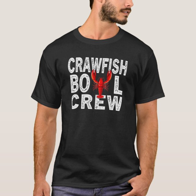 Camiseta Peixe-Rastreio Naufraga Tripulação Cajun Crayfish  (Frente)