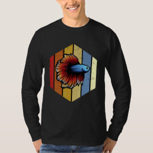 Camiseta Peixe Retro Vintage Angler Angl Colorido da Escola
