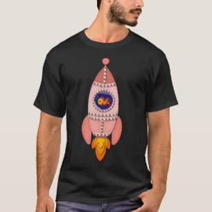Camiseta Peixe Rosa a Nave Espacial
