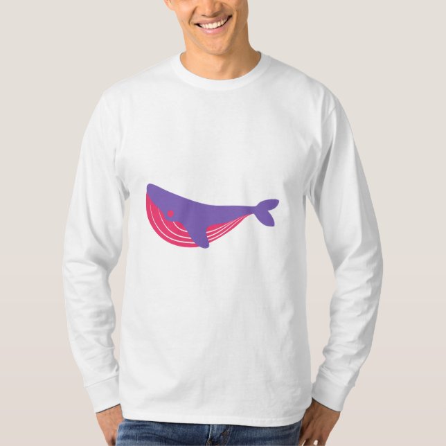 Camiseta Peixe roxo e rosa (Frente)