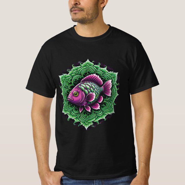 Camiseta Peixe Roxo Mandala 1 (Frente)