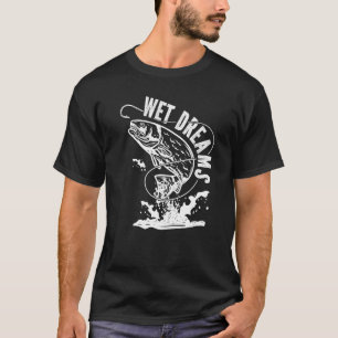 Camiseta Peixe Saltando Fora da Água Linha de Pesca Sonhand