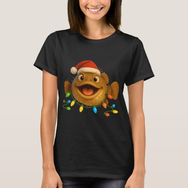Camiseta Peixe-Sapo de Ostra de Natal (Frente)