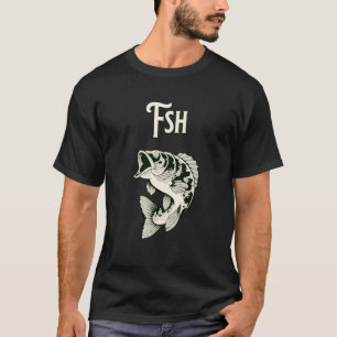 Camiseta Peixe Sem I Fsh Piada Engraçada de Pai para Pescad