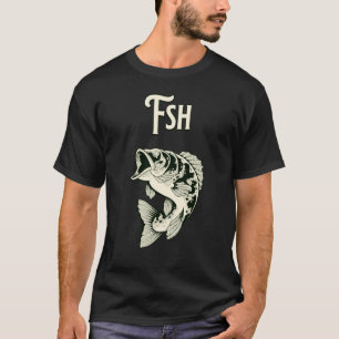 Camiseta Peixe Sem I Fsh Piada Engraçada de Pai para Pescad
