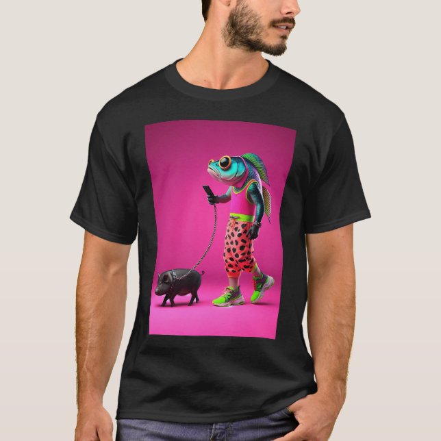 Camiseta Peixe Swag & o Agito Porkside: De Bikini Bottom (Frente)
