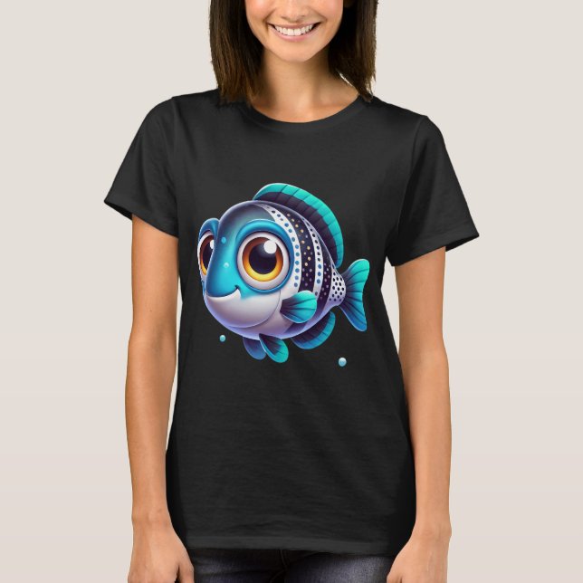 Camiseta Peixe Tambor de Água Doce Adorável (Frente)