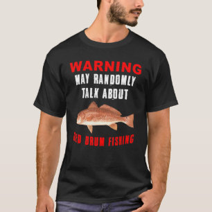 Camiseta Peixe Tambor Vermelho Engraçado Pesca de Água Doce