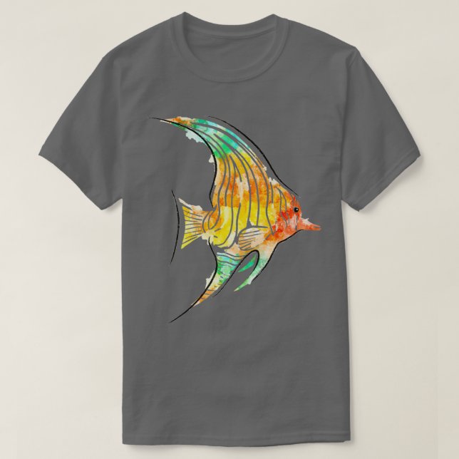 Camiseta Peixe tropical de aquarela (Frente do Design)