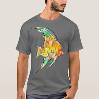 Camiseta Peixe tropical de aquarela