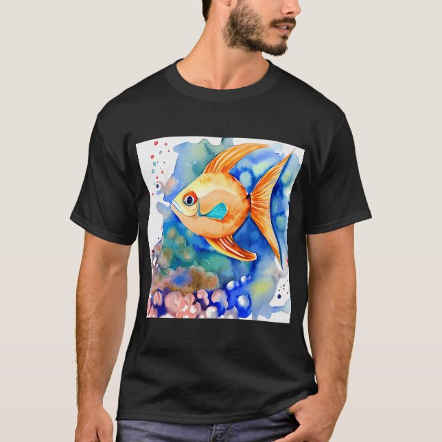 Camiseta Peixe Tropical Laranja (Frente)