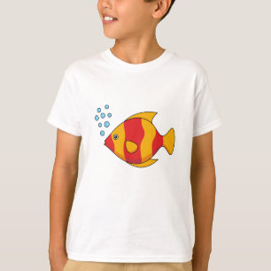 Camiseta Peixe Tropical Laranja Vermelho 