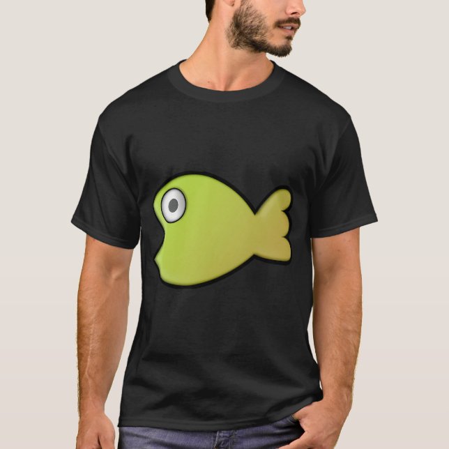 Camiseta peixe verde ou amarelo fofo (Frente)