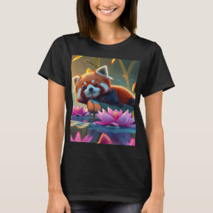Camiseta Peixe vermelho deitado num lago de lótus