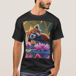 Camiseta Peixe vermelho deitado num lago de lótus
