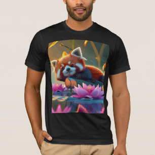 Camiseta Peixe vermelho deitado num lago de lótus