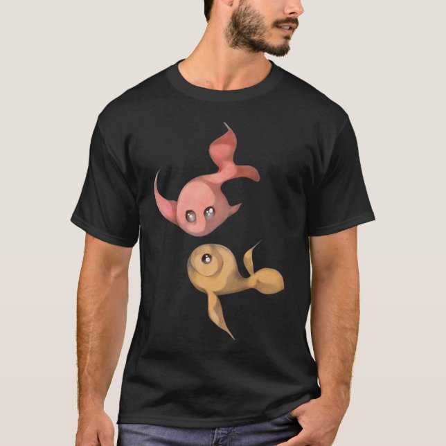 Camiseta peixe vermelho peixe amarelo (Frente)