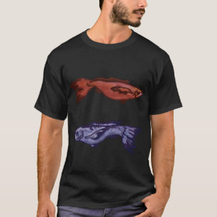 Camiseta peixe vermelho peixe azul