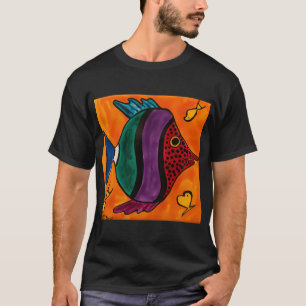 Camiseta Peixe Vermelho Verde Roxo & Azul