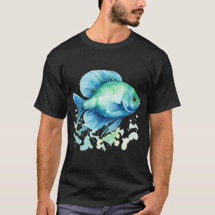 Camiseta Peixe Véu Turquesa - Arte de Peixes de Água Doce