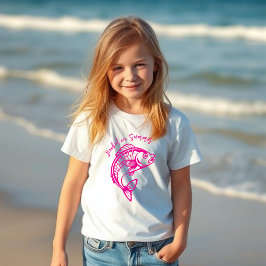 Camiseta Peixe viciado em rosa-de-Verão