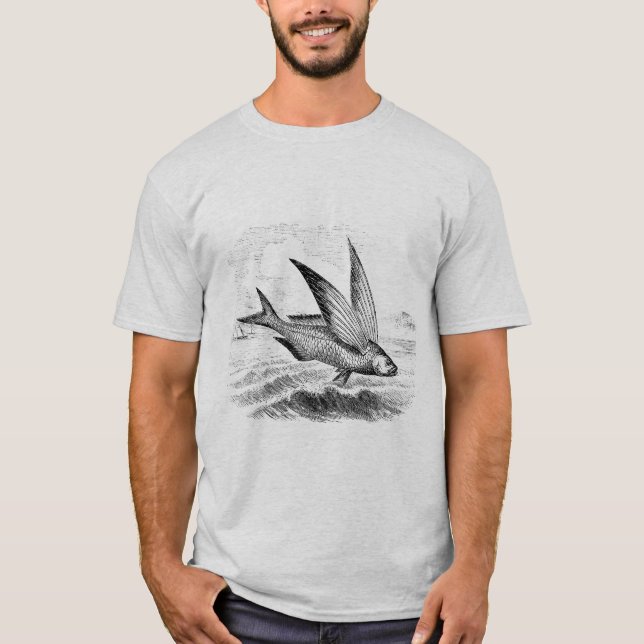Camiseta Peixe voador antigo no Saco de Tote (Frente)
