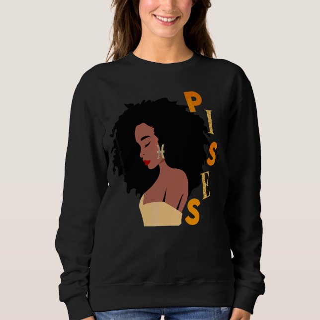 Camiseta Peixes Aniversário Mulheres Melanina Nascer Zodibo (Frente)