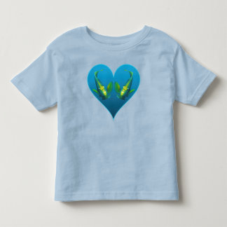 Camiseta Peixes-Anjo Gêmeos em um Coração Azul - Ilustração