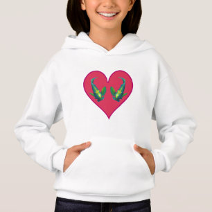 Camiseta Peixes-Anjo Gêmeos em um Coração Vermelho - Ilustr
