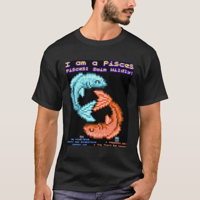 Camiseta Peixes Astrológicos Engraçados Assinam Com Slogan  (Frente)