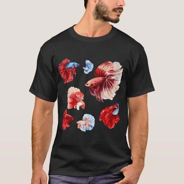 Camiseta Peixes Betta Coloridos (Frente)