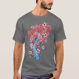 Camiseta Peixes Betta com peixes de combate siameses e Saku