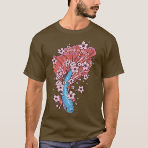Camiseta Peixes Betta com peixes de combate siameses e Saku