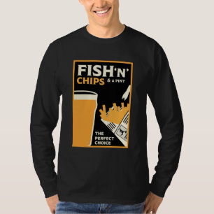 Camiseta Peixes Clássicos E Chips Britânicos