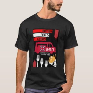 Camiseta Peixes Clássicos E Chips Britânicos
