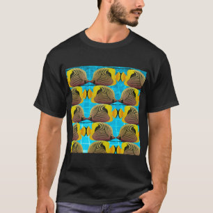 Camiseta Peixes coloridos em água azul.