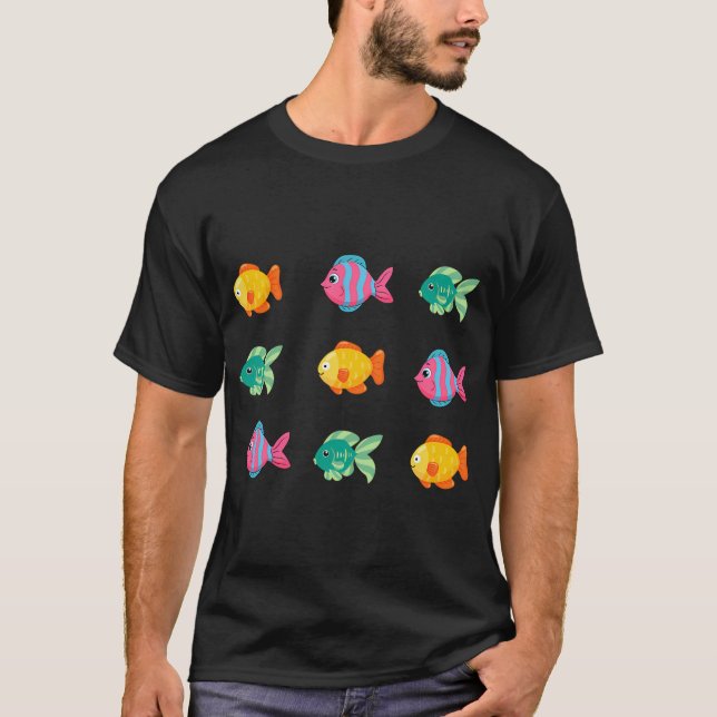Camiseta Peixes coloridos fofos (Frente)