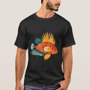 Camiseta Peixes coloridos oceano mar uma ilustração em aqua