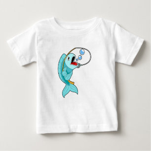Camiseta Peixes com barra de pesca