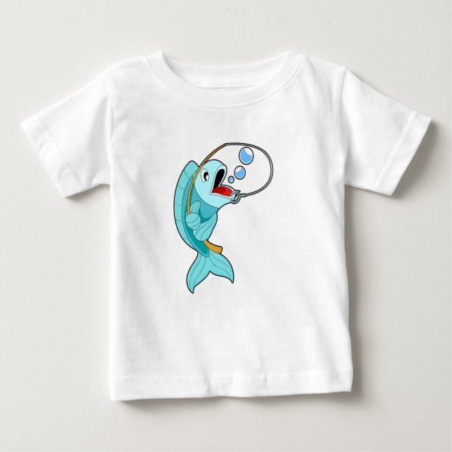 Camiseta Peixes com barra de pesca (Frente)