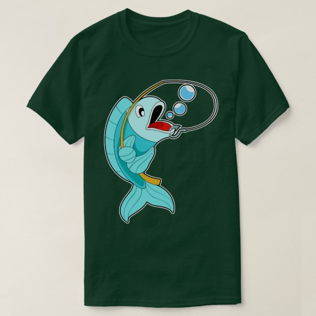 Camiseta Peixes com barra de pesca (Frente do Design)