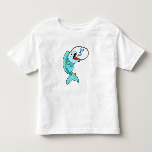 Camiseta Peixes com barra de pesca (Frente)