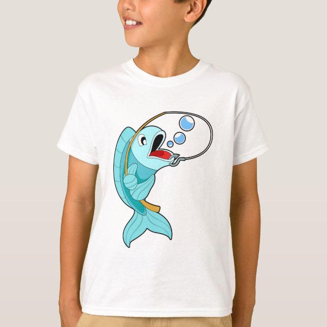 Camiseta Peixes com barra de pesca (Frente)